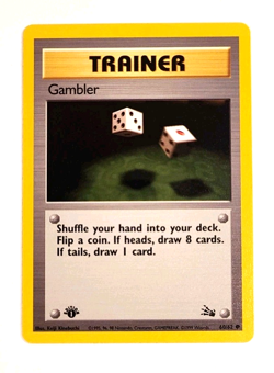Gambler - 60/62 - 1st Edition - Fossil - Vintage WOTC era - Pokemon Card - Image 1
