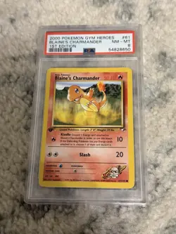Blaine's Charmander 1st Edition Gym Heroes 61/132 PSA 8 Pokemon Card - Image 1
