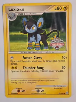 Pokemon Luxio 52/130 Uncommon Diamond & Pearl State Championships Card Promo - Image 1