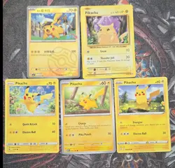 🔥older Pokemon Card Lot Pikachu Basic Foil & Regular 5x🔥 - Image 1