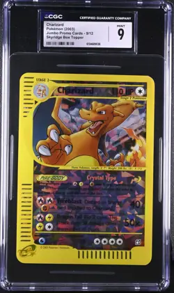 CGC 9 MINT Charizard 9/12 Jumbo Promo Cards Skyridge Box Topper Pokemon Card - Image 1