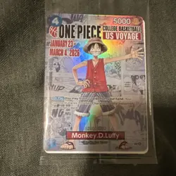 Bandai Namco One Piece CCG Monkey D. Luffy US Voyage Promo Holo P-055 Card - Image 1