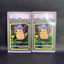 2x Pikachu Celebrations Holo Rare Card PSA 9 005/025 - Image 1