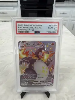 2021 Pokemon SWSH FA/Charizard VMAX Shining Fates #SV107 Gem MT PSA 10 - Image 1