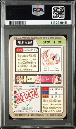 1997 POCKET MONSTERS CARDDASS #006 CHARIZARD-PRISM PSA 7 - Image 2