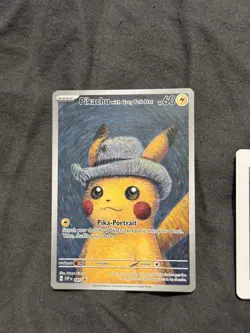 Pokemon TCG Pikachu with Grey Felt Hat Van Gough Promo NM Condition - Image 2