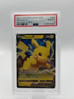 Pikachu V - POKEMON TCG - SWSH Black Star Promo - SWSH061 - PSA 8 2021 - Image 1