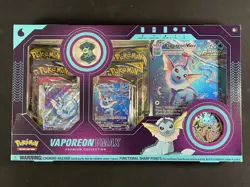 Pokemon Card Vaporeon Vmax Premium Collection Box Factory Sealed (Rip On Bottom) - Image 1