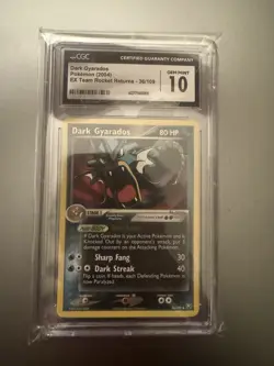 (POP 24) CGC 10 GEM MINT Pokemon Dark Gyarados 36/109 EX Team Rocket Returns - Image 1
