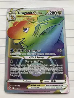 Pokemon Go Card TCG Dragonite VSTAR 081/078 Rainbow Secret Rare - Image 1