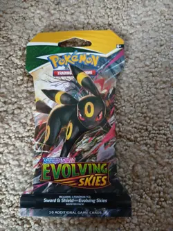 Pokemon TCG Evolving Skies Sleeved Booster Pack Complete Art Set 4 Packs Total - Image 3