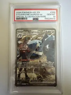 2026 POKEMON ASCENDED HEROES SPECIAL ILLUSTRATION STEVEN'S METAGROSS EX PSA 10 - Image 1