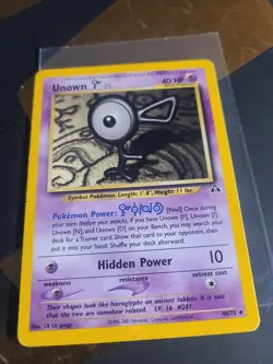 Unown F 48/75 1st Edition Uncommon Neo Discovery Pokemon LP 2001 WOTC - Image 1