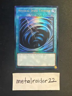 Yugioh Mystical Space Typhoon (PUR) Prismatic Ultimate Rare RA02-EN048 NM 1st Ed - Image 1