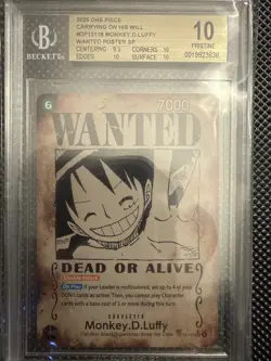 One Piece Carrying On His Will Monkey.D.Luffy WANTED POSTER SP OP13 118 BGS 10 - Image 1