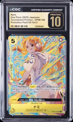 2025 ONE PIECE JPN TOURNAMENT PROMOS PROMOTION PACK EX VOL.3 NAMI CGC 10 PERFECT - Image 1