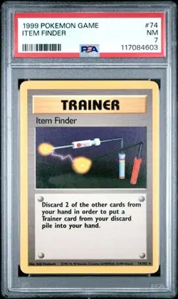 1999 Item Finder PSA 7 NM Base Set Pokemon Card Game WOTC TCG Vintage - Image 1