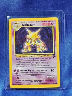 Alakazam 1/130 Base Set 2 2000 Pokemon Card Holo Rare Moderately Played - Image 1