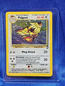 Pokemon TCG Pidgeot Base Set 2 Holo Unlimited Rare-MP Card 14/130 - Image 1