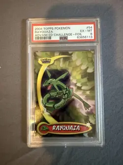 Topps 2004 Pokemon Advanced Challenge Rayquaza Foil Card #54 PSA 6 - Image 1
