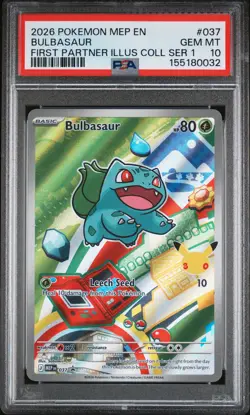 2026 POKEMON MEP EN-ME BLACK STAR PROMO #037 BULBASAUR PSA 10 - Image 1