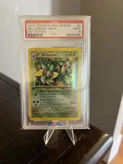 Pokemon Neo Genesis Bellossom 3/111 1st Edition Holo PSA 9 2000 Wizards + Swirl - Image 1