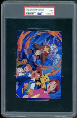 PSA 9 Ash Pikachu 2000 Pokemon Japanese the Movie: Spell of the Unown Postcard - Image 1