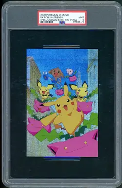 PSA 9 Pichu Pikachu 2000 Pokemon Japanese the Movie: Spell of the Unown Postcard - Image 1