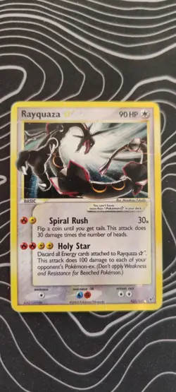 Pokemon TCG Rayquaza Gold Star Deoxys Card 107/107 Raw, Played - Image 1