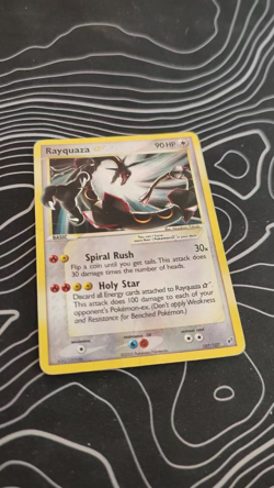 Pokemon TCG Rayquaza Gold Star Deoxys Card 107/107 Raw, Played - Image 2