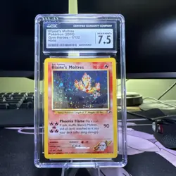Blaine's Moltres Gym Heroes 001/132 CGC 7.5 Holo Rare Unlimited Pokemon Card - Image 1