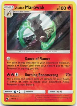 Alolan Marowak 12/111 Holo Rare Crimson Invasion Pokemon Holo Near Mint - Image 1