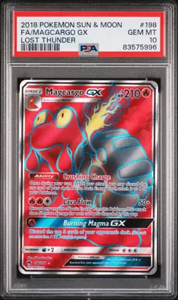 Pokemon Magcargo GX Full Art Lost Thunder #198 PSA 10 Gem Mint - Image 1