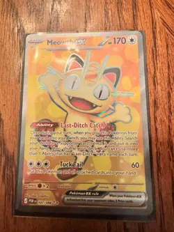 Pokemon Meowth EX 107/088 POR 170 HP EX Holo English Pokemon TCG - Image 1