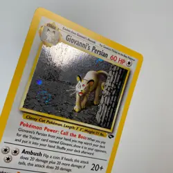 SWIRL Giovanni's Persian Pokemon TCG 8/132 Gym Challenge Holo Rare Unlimited LP - Image 5