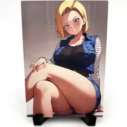 Dragon Ball Z Android 18 Sexy Hot Anime Waifu Girl Lewd Goddess Story Art Card - Image 1