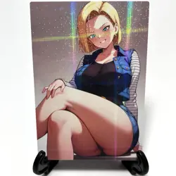 Dragon Ball Z Android 18 Sexy Hot Anime Waifu Girl Lewd Goddess Story Art Card - Image 2