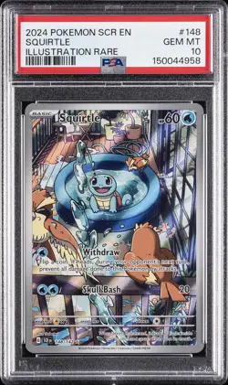 2024 POKEMON SCR EN-STELLAR CROWN ILLUSTRATION RARE #148 SQUIRTLE PSA 10 - Image 1