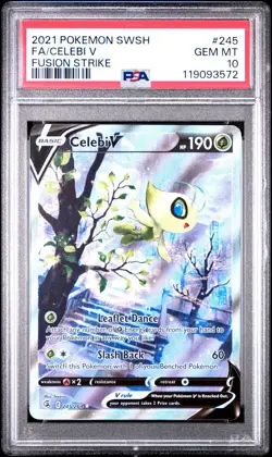 Pokemon Celebi V 245/264 Swsh08 Fusion Strike Ultra Rare Full Art PSA 10 Holo - Image 1