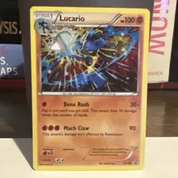 Pokemon XY Promo Lucario XY140 Stage 1 Holo 100 HP Bone Rush Mach Claw English - Image 1