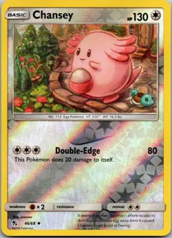 Chansey 46/68 Uncommon Hidden Fates Pokemon Reverse Holo Near Mint - Image 1
