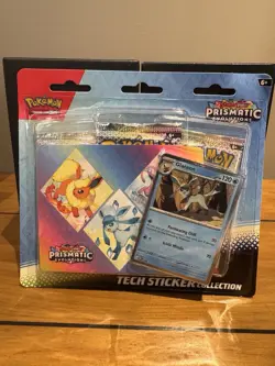 Pokemon TCG Prismatic Evolutions Tech Sticker Collection 3 Packs RANDOM Promo - Image 1