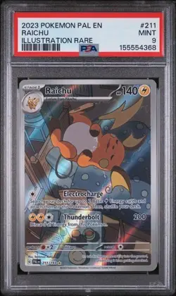 PSA 9 2023 Pokemon Pal En-Paldea Evolved Illustration Rare #211 Raichu - Image 1
