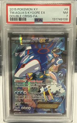 2015 POKEMON XY DOUBLE CRISIS #6 FULL ART/TEAM AQUA'S KYOGRE EX PSA 7 - Image 1