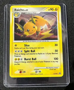 Pokemon Raichu 8/100 Stormfront Holo Rare MP - Image 1