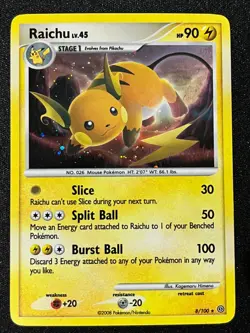 Pokemon Raichu 8/100 Stormfront Holo Rare MP - Image 2