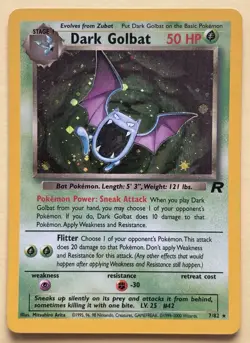Dark Golbat Holo 7/82 Team Rocket WOTC Pokemon Card NM Vintage - Image 2