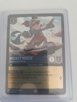Lorcana Card MICKEY MOUSE Inspirational Leader FOIL 200/204, + Protector - Image 4