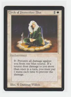 Magic the Gathering ~ MTG ~ Circle of Protection: Blue ~ M/NM ~ BETA ~ - Image 1