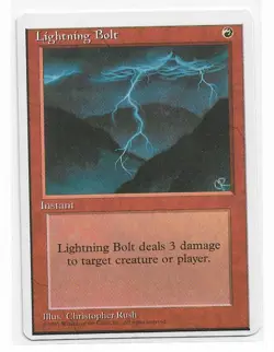 Magic the Gathering ~ MTG ~ 1x Lightning Bolt ~ Fourth Edition ~ 4Ed ~ HP - Image 1